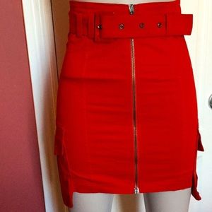 Patrizia pepe red mini skirt xs 40